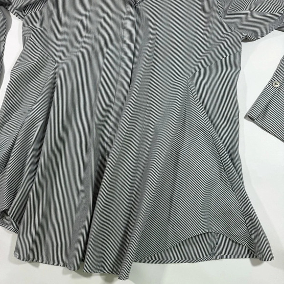 Planet Lauren G Cotton Smock Shirt Stripes Pockets - Picture 5 of 9